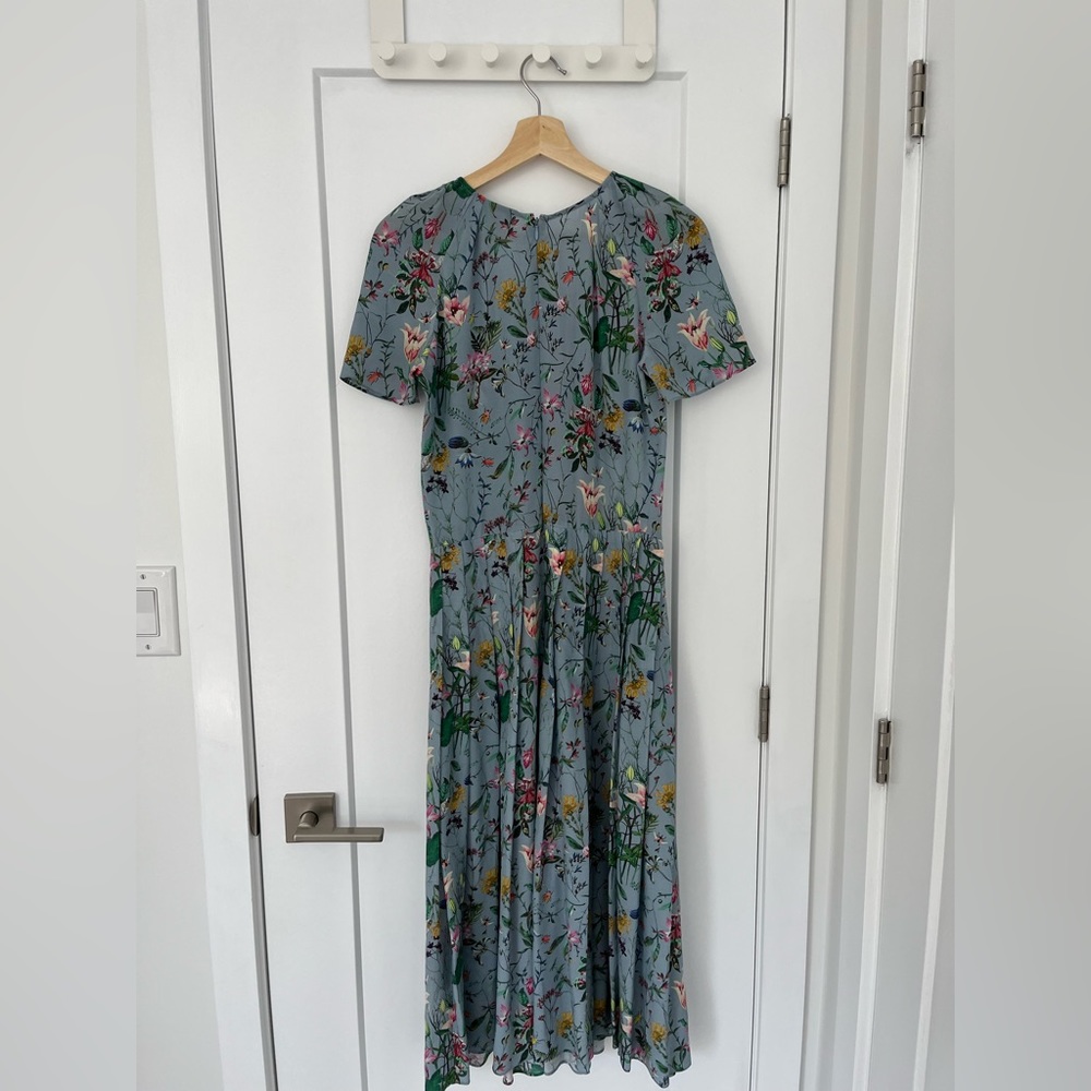 The Kooples Silk Blue Floral Midi Dress - Picture 7 of 9